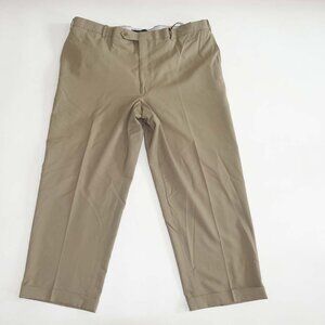 Corbin Men's Dress Pants 44 x 28 NWT Tan Beige 100% Wool Flat Front Slacks Lined
